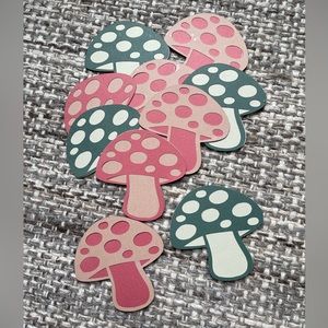 Scrapbooking paper mushroom cutouts crafts junk journal boho embellishment cards